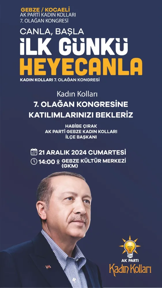 Gebze AK Parti Kadın Kolları 7. Olağan Kongresi yarın